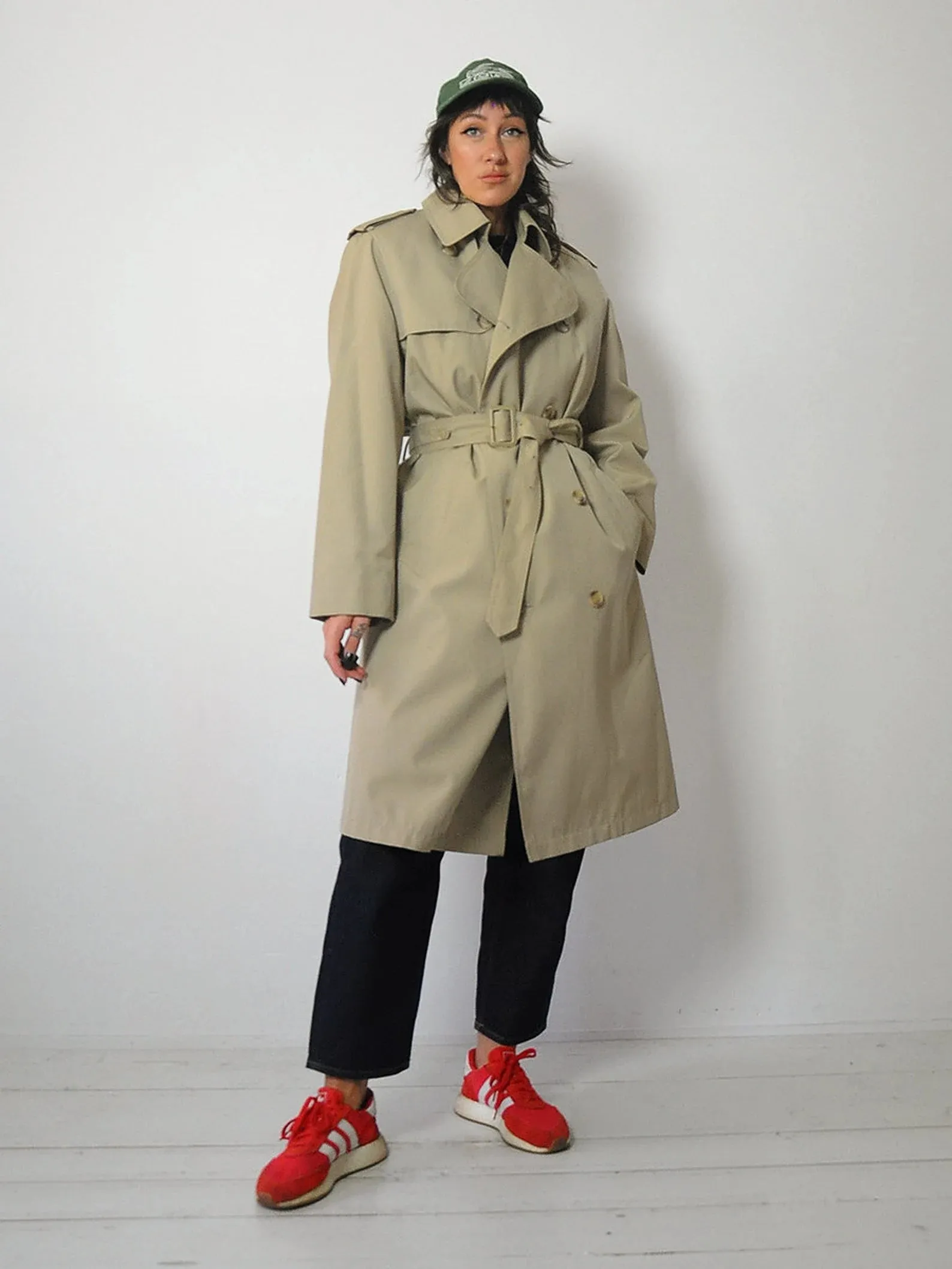 1970's Faux Fur Lined Trench Coat