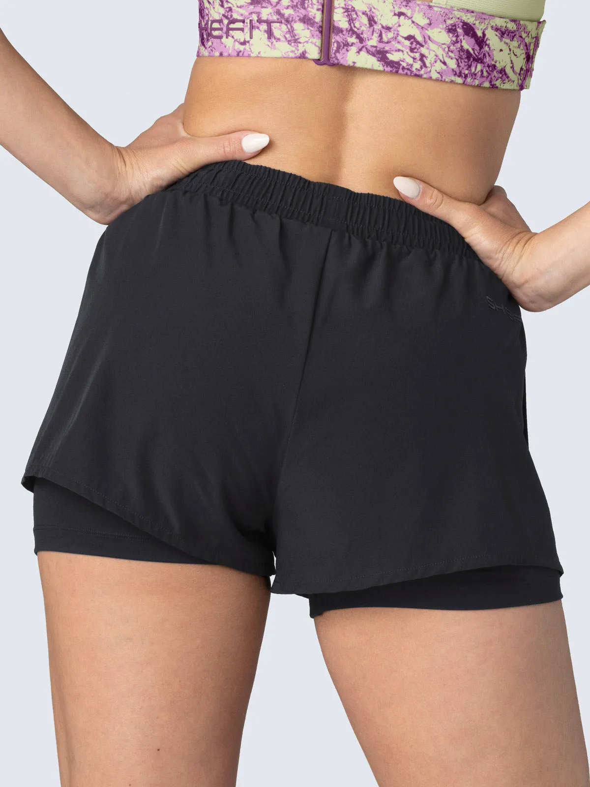 2-in-1 Running Shorts - Black