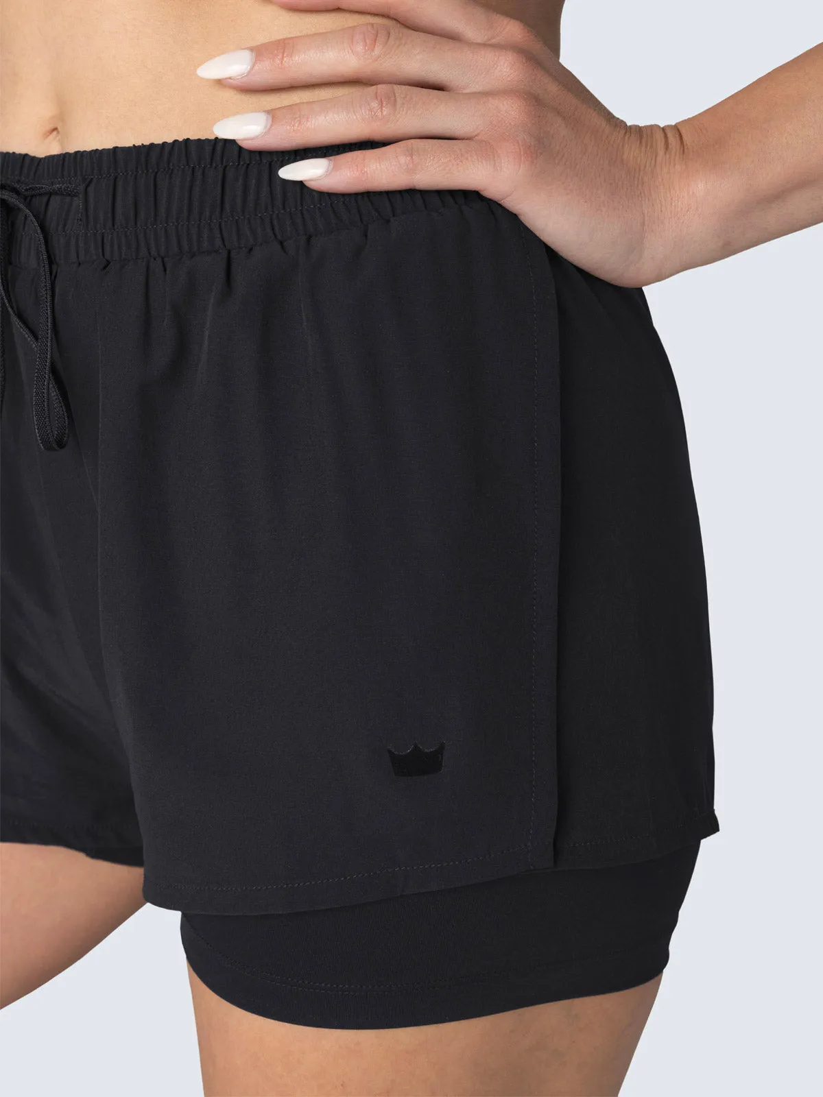 2-in-1 Running Shorts - Black