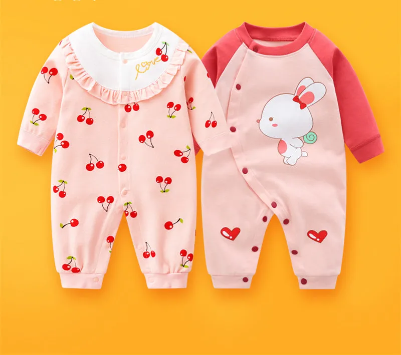 2-piece Newborn Baby Summer Baby Romper Long-sleeved Romper Newborn Baby Jumpsuit