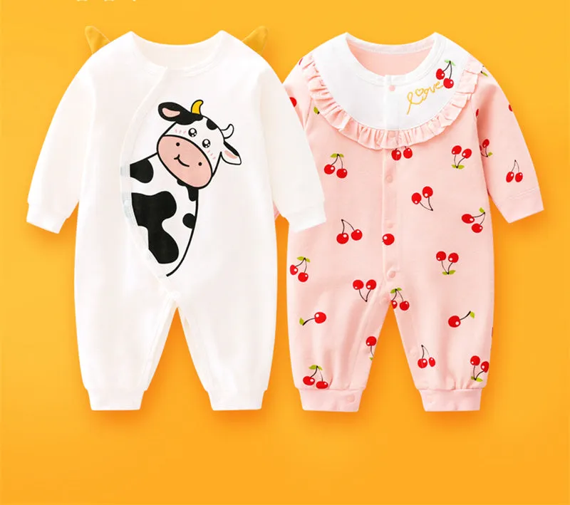 2-piece Newborn Baby Summer Baby Romper Long-sleeved Romper Newborn Baby Jumpsuit