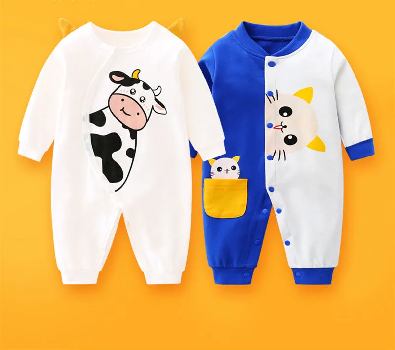 2-piece Newborn Baby Summer Baby Romper Long-sleeved Romper Newborn Baby Jumpsuit