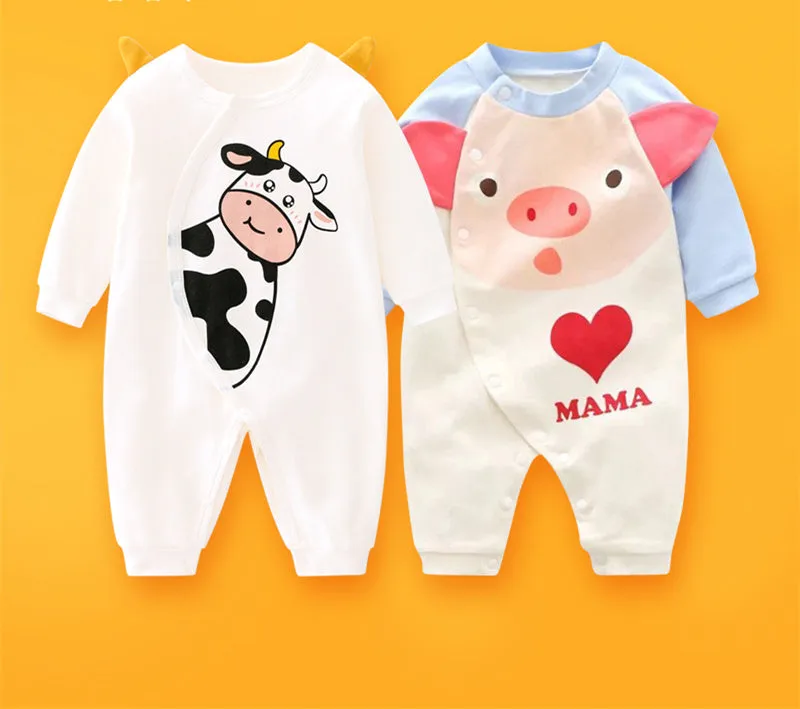 2-piece Newborn Baby Summer Baby Romper Long-sleeved Romper Newborn Baby Jumpsuit