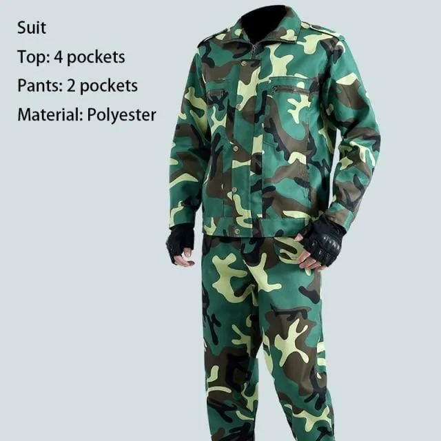 2021 New Spring And Autumn Outdoor Camouflage Suit Men's Labor Protection Suit Welder Wear-resistant Overalls