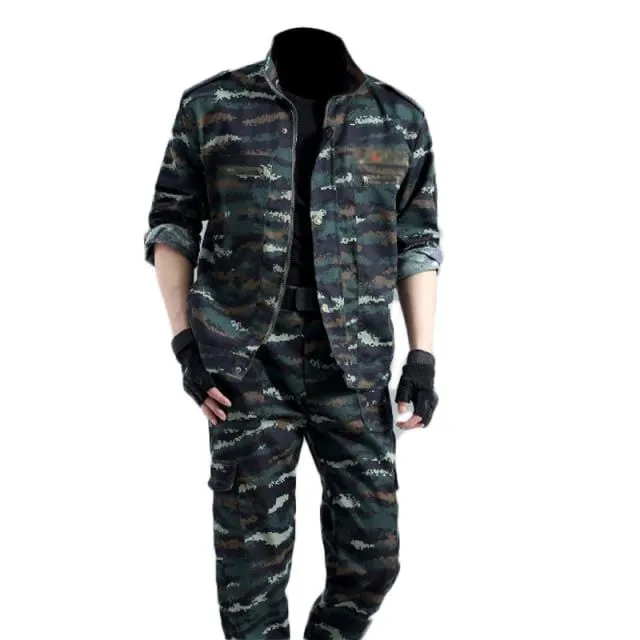 2021 New Spring And Autumn Outdoor Camouflage Suit Men's Labor Protection Suit Welder Wear-resistant Overalls