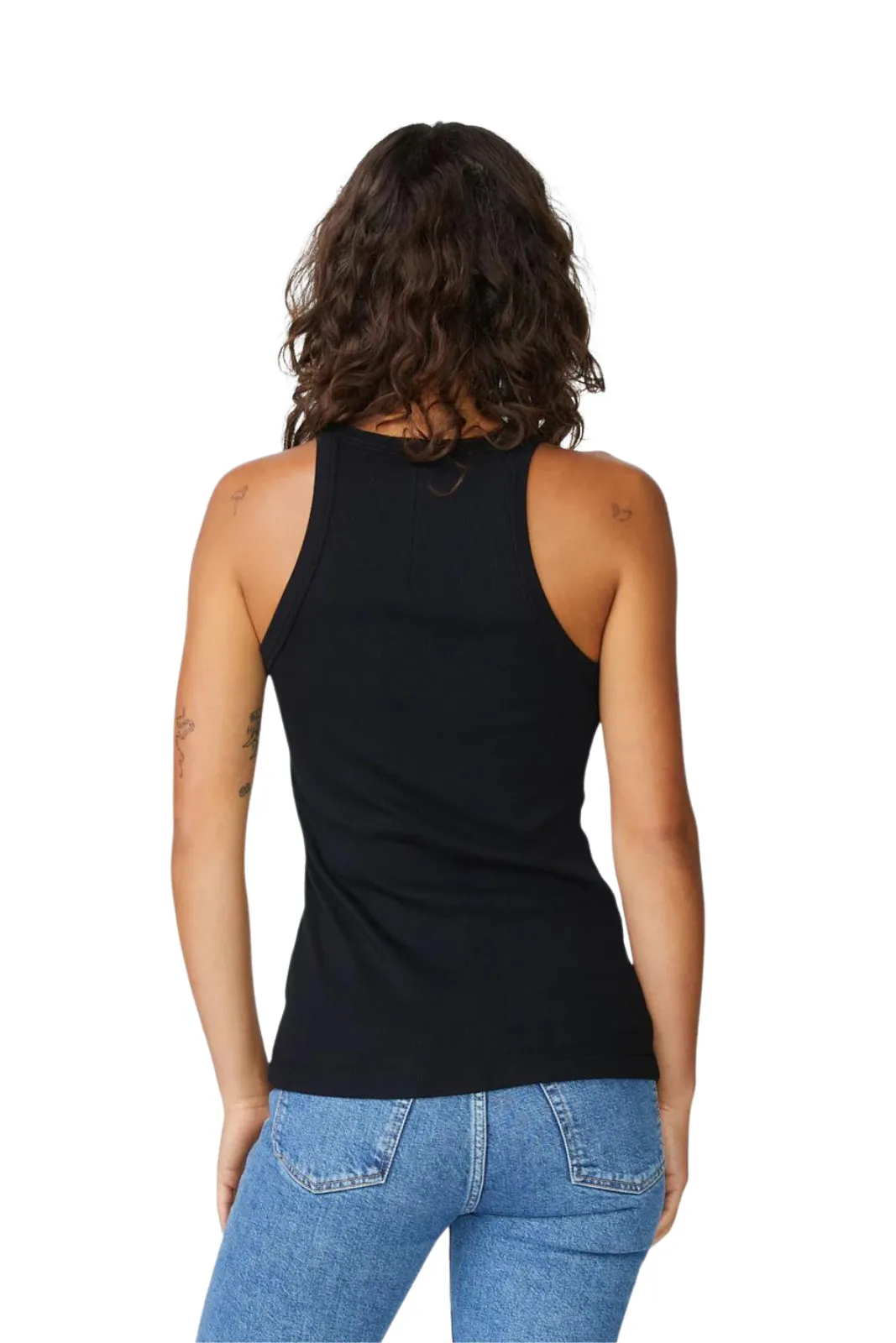 2x1 Rib High-Neck Tank, Black