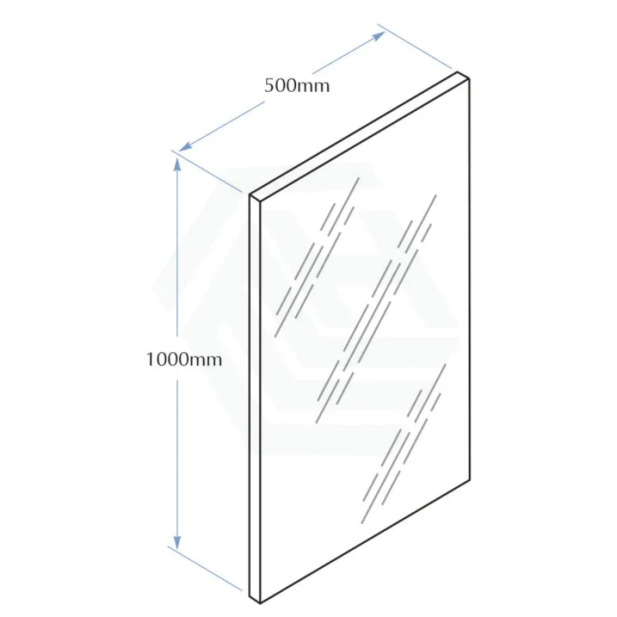 500x1000mm Frameless Glass Mirror Ground Polished Edges Wall Mounted