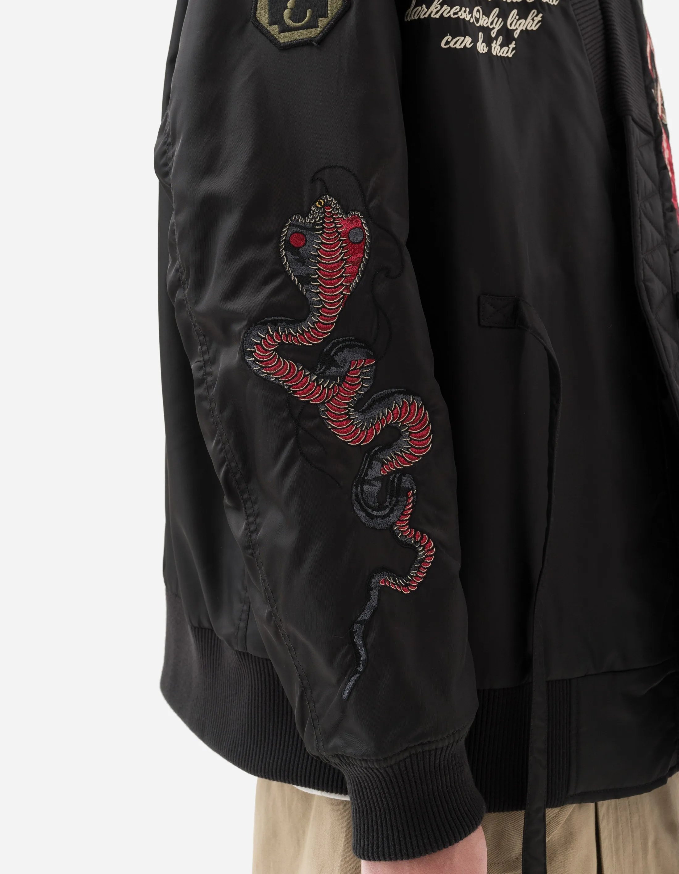 6006 Year of the Snake MA1 Kimono Black