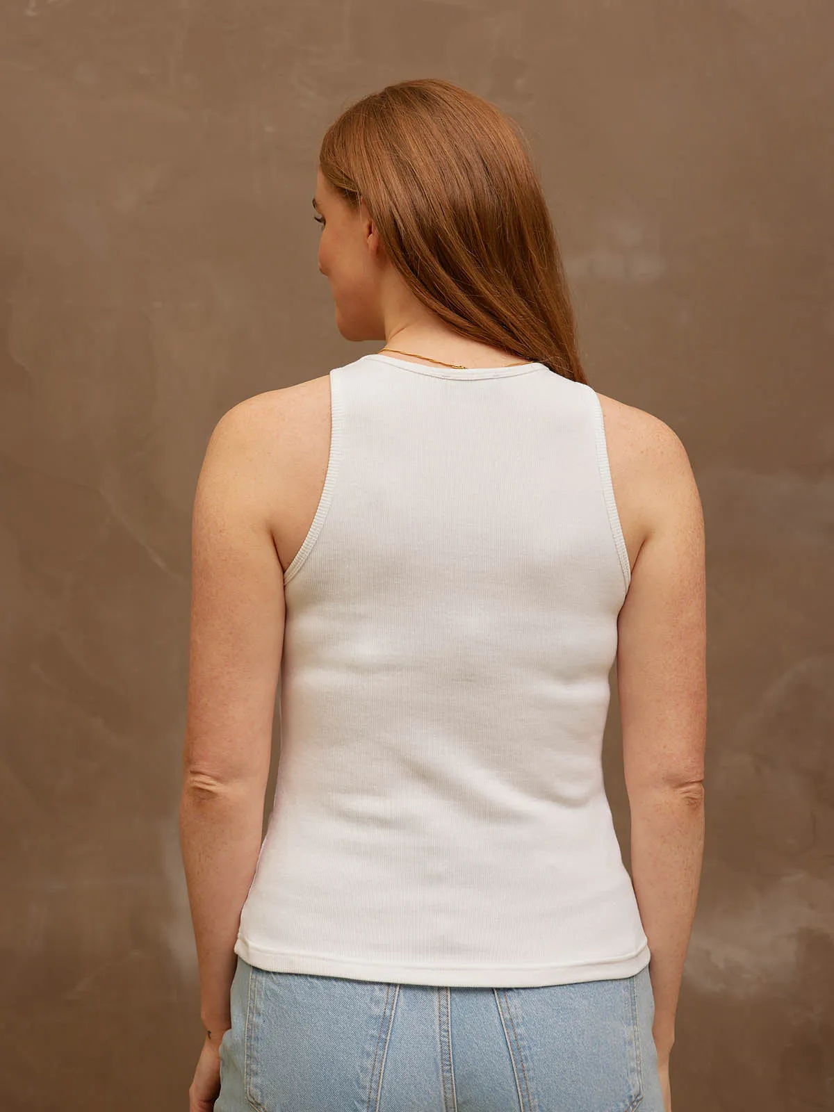 Abbey Rib Vest - White