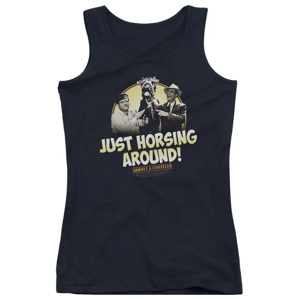 Abbott & Costello Horsing Around Womens Tank Top Shirt Black