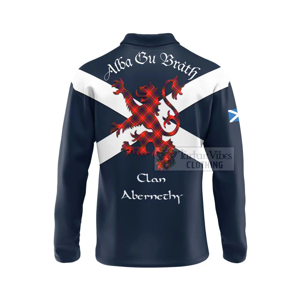 Abernethy Tartan Lion Rampant Long Sleeve Polo Shirt  Proudly Display Your Heritage with Alba Gu Brath and Clan Name