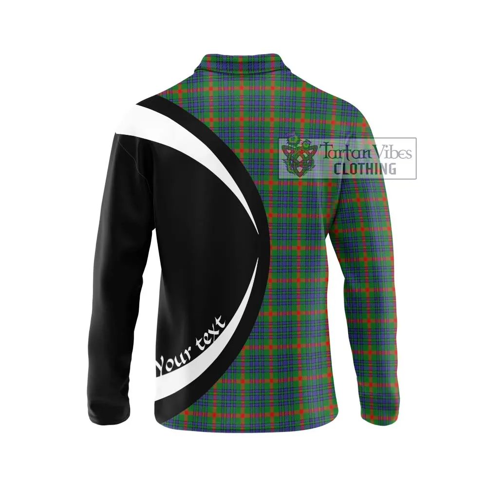 Aiton Tartan Long Sleeve Polo Shirt with Family Crest Circle Style