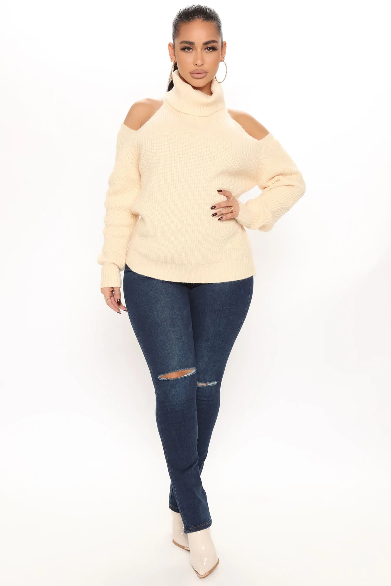 Alana Turtleneck Sweater - Cream