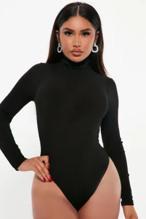 Alanna Turtleneck Bodysuit - Black