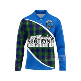 Alexander Family Crest Tartan Long Sleeve Polo Shirt Celebrate Saint Andrew's Day in Style