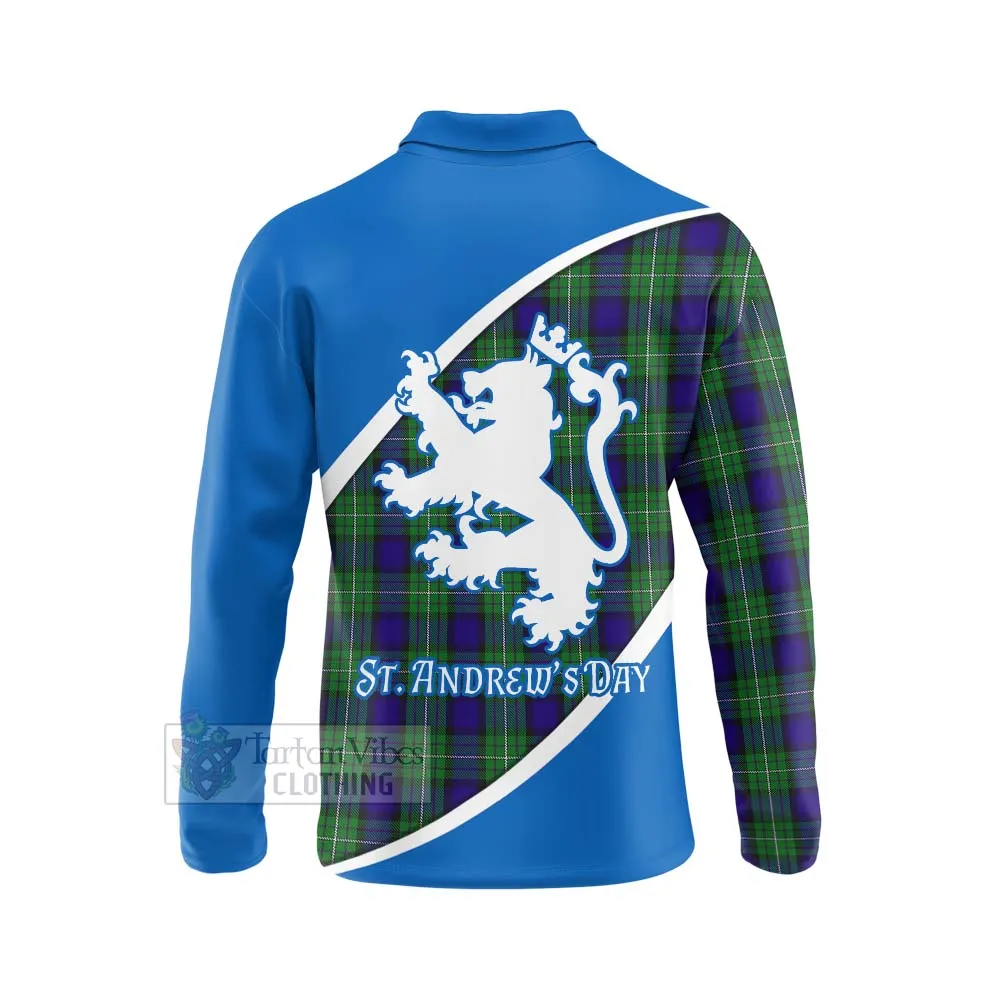 Alexander Family Crest Tartan Long Sleeve Polo Shirt Celebrate Saint Andrew's Day in Style