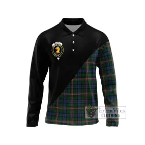 Allison Tartan Long Sleeve Polo Shirt with Family Crest and Military Logo Style