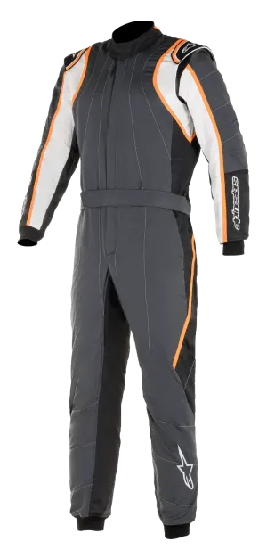 ALPINESTARS 3355020_1424_62 Auto racing suit GP Race V2 FIA Anthracite / White / Orange, Size 62