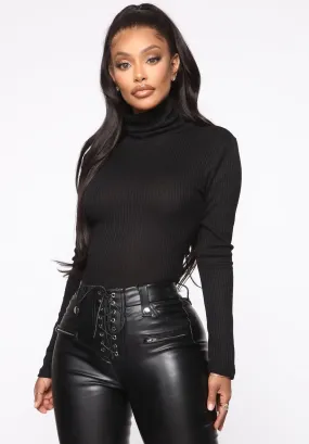 Always Actin' This Way Ribbed Top - Black