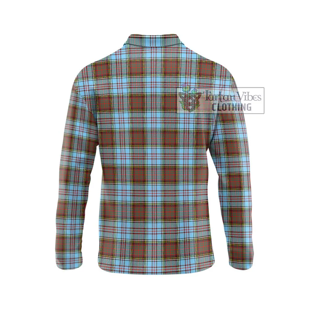 Anderson Ancient Tartan Long Sleeve Polo Shirt with Family Crest DNA In Me Style