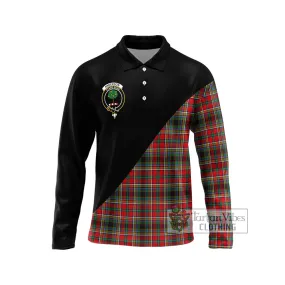 Anderson of Arbrake Tartan Long Sleeve Polo Shirt with Family Crest and Military Logo Style