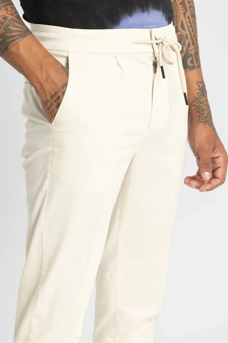 Angelo Cream Plain Slim Fit Chinos