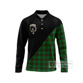 Anstruther Tartan Long Sleeve Polo Shirt with Family Crest and Military Logo Style