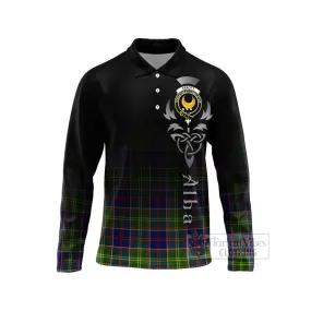 Arnott Tartan Long Sleeve Polo Shirt Featuring Alba Gu Brath Family Crest Celtic Inspired