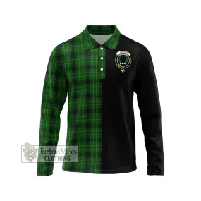 Arthur Highland Tartan Long Sleeve Polo Shirt with Family Crest and Half Of Me Style