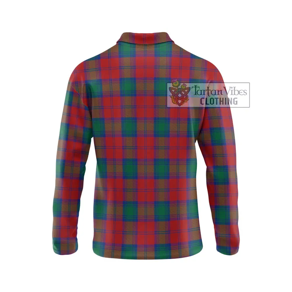 Auchinleck (Affleck) Tartan Long Sleeve Polo Shirt with Family Crest DNA In Me Style