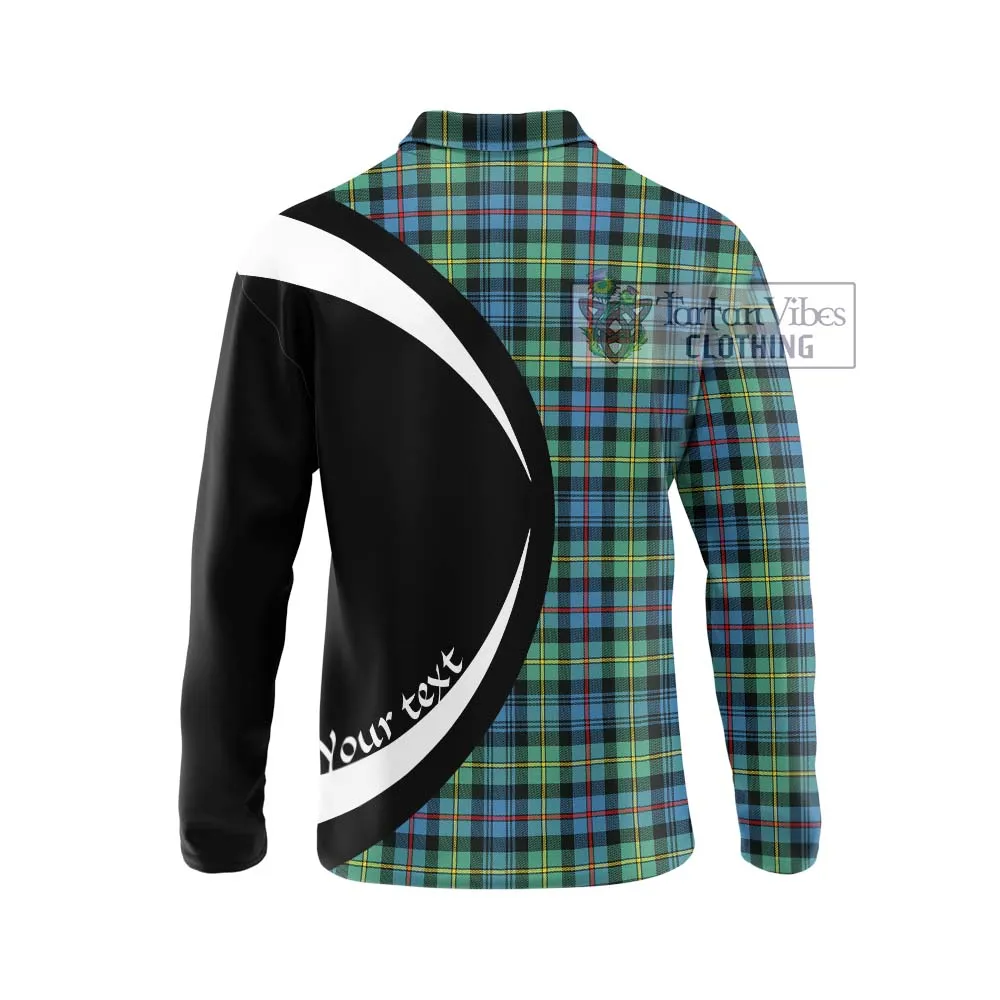 Bailey Ancient Tartan Long Sleeve Polo Shirt with Family Crest Circle Style