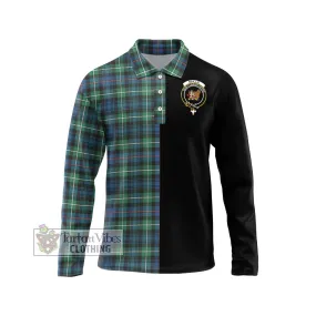 Baillie Ancient Tartan Long Sleeve Polo Shirt with Family Crest and Half Of Me Style