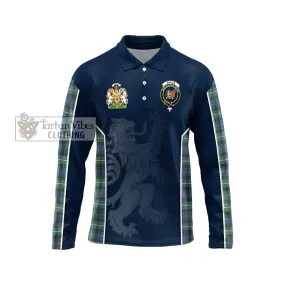 Baillie Ancient Tartan Long Sleeve Polo Shirt with Family Crest and Lion Rampant Vibes Sport Style