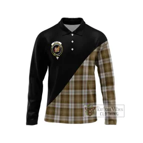 Baillie Dress Tartan Long Sleeve Polo Shirt with Family Crest and Military Logo Style