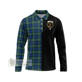 Baird Ancient Tartan Long Sleeve Polo Shirt with Family Crest and Half Of Me Style