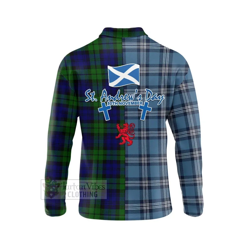 Bannatyne Tartan Long Sleeve Polo Shirt Happy St. Andrew's Day Half Tartan Style