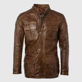 Best Quality Mens Soft Vintage Brown Leather Brontes Jacket