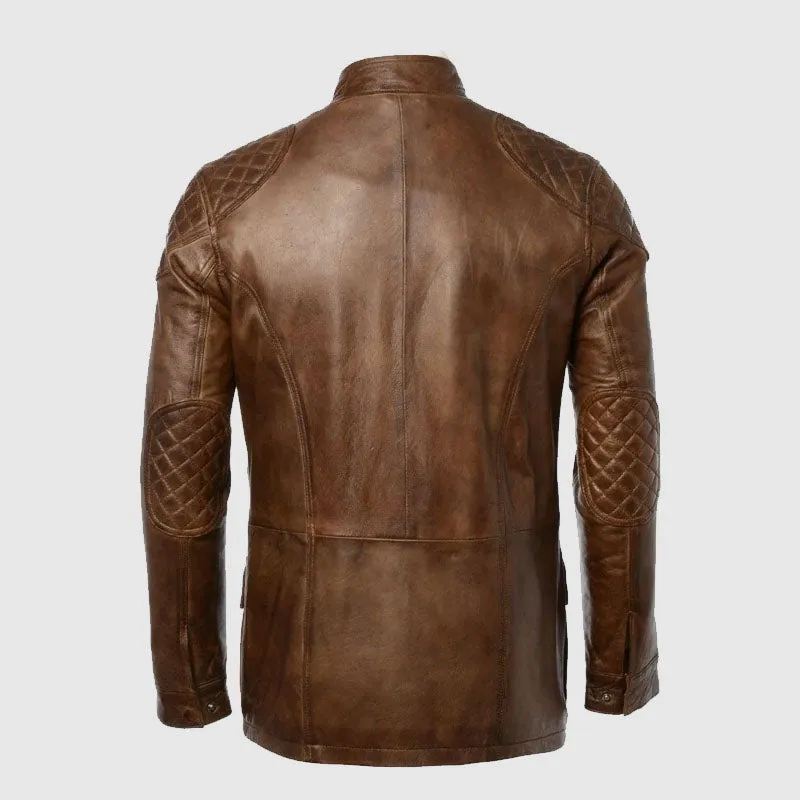 Best Quality Mens Soft Vintage Brown Leather Brontes Jacket