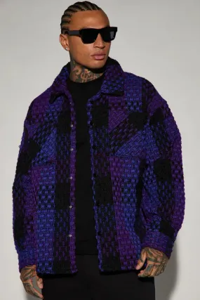 Beverly Tweed Shacket - Purple/combo