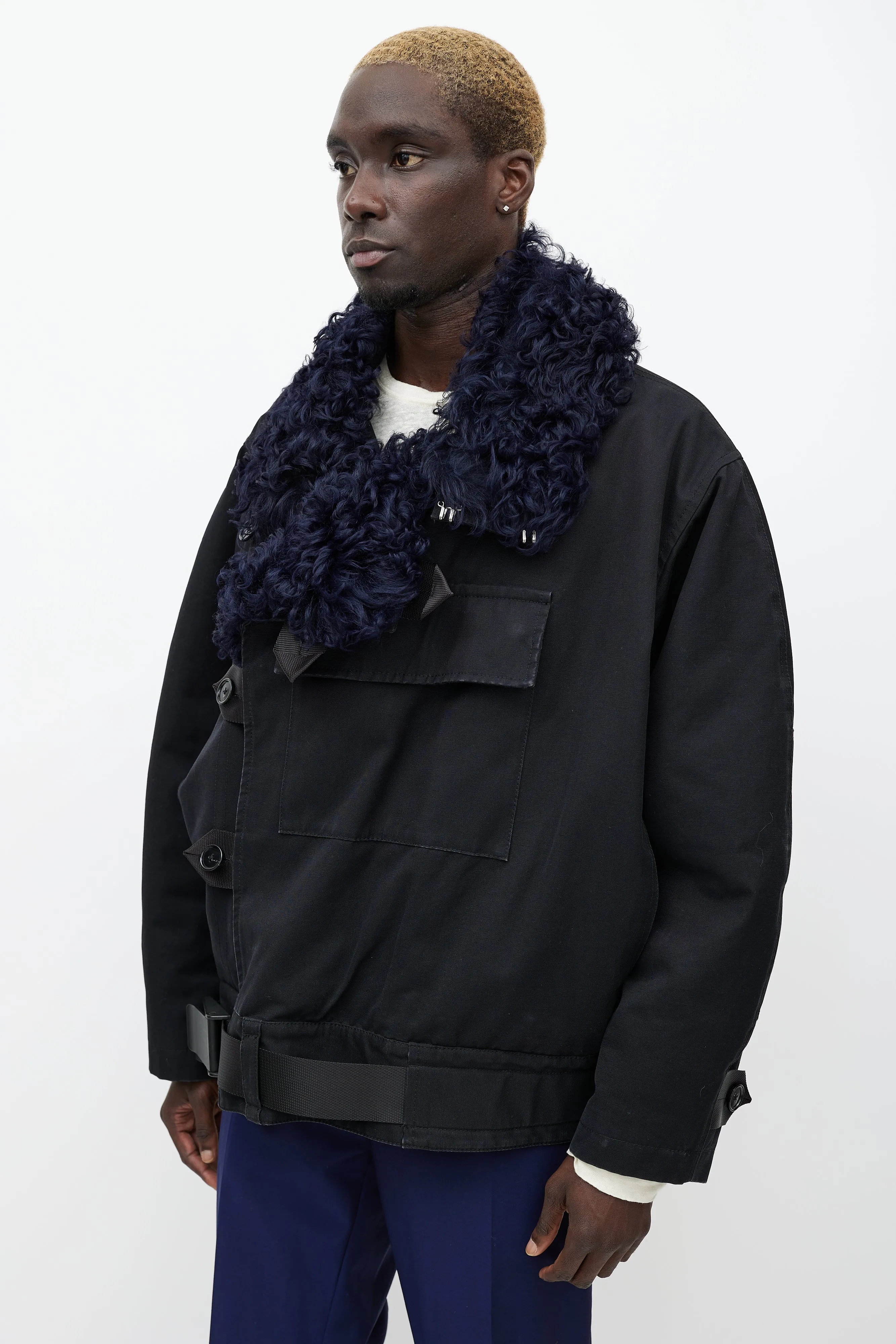 Black & Navy Cees Utility Jacket