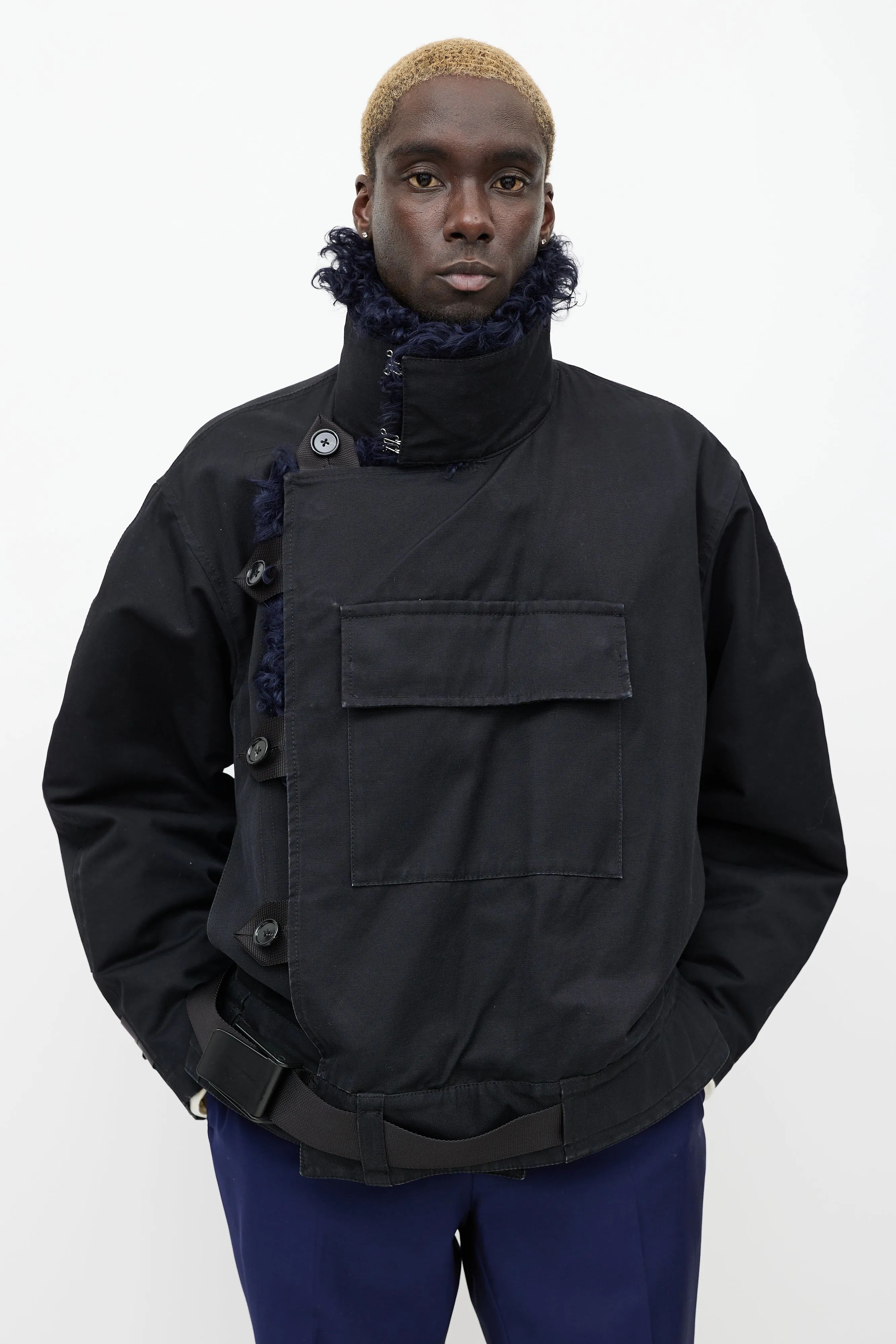 Black & Navy Cees Utility Jacket