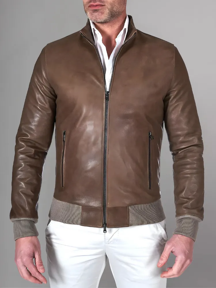 Black Bomber Leather Jacket