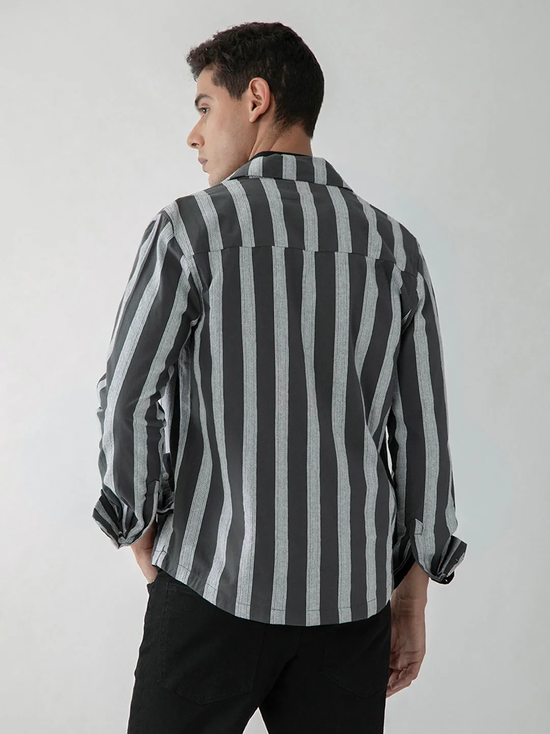 Black Striped Shacket