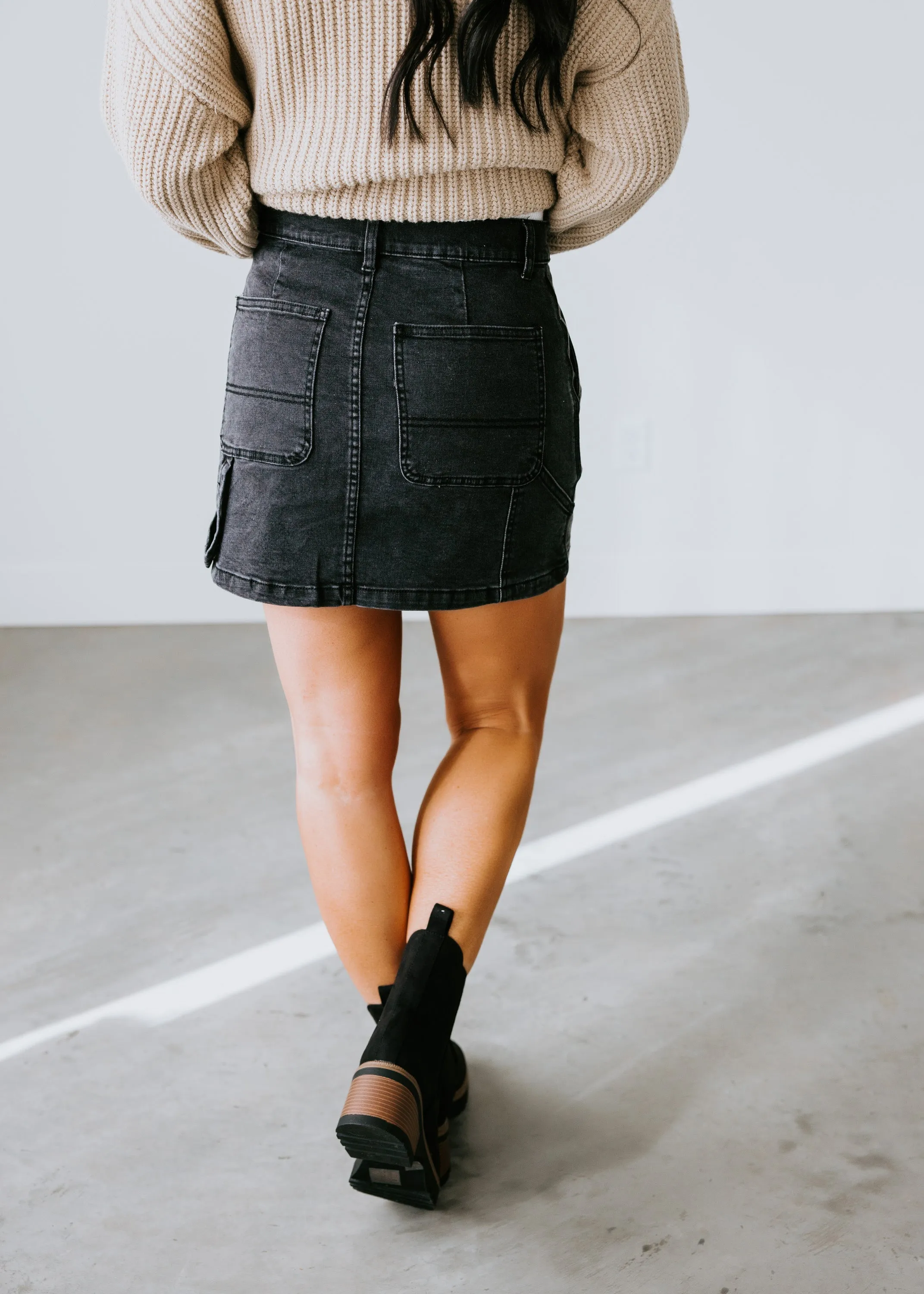 Blake Cargo Denim Mini Skirt