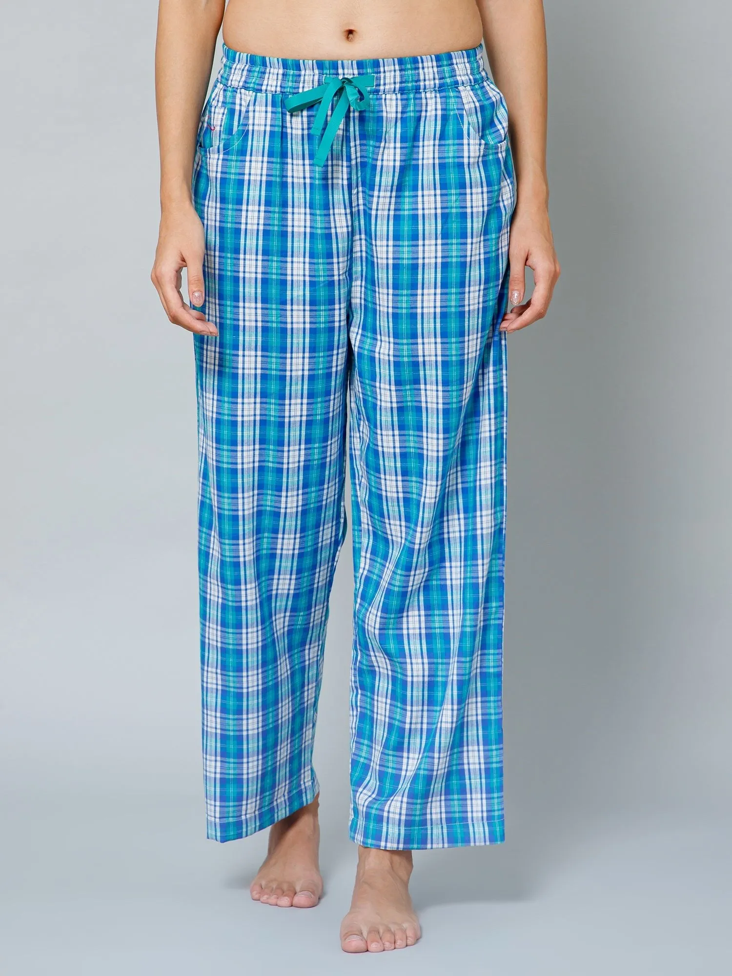 Blue Checkmate Pregnancy & Maternity Lounge Pants