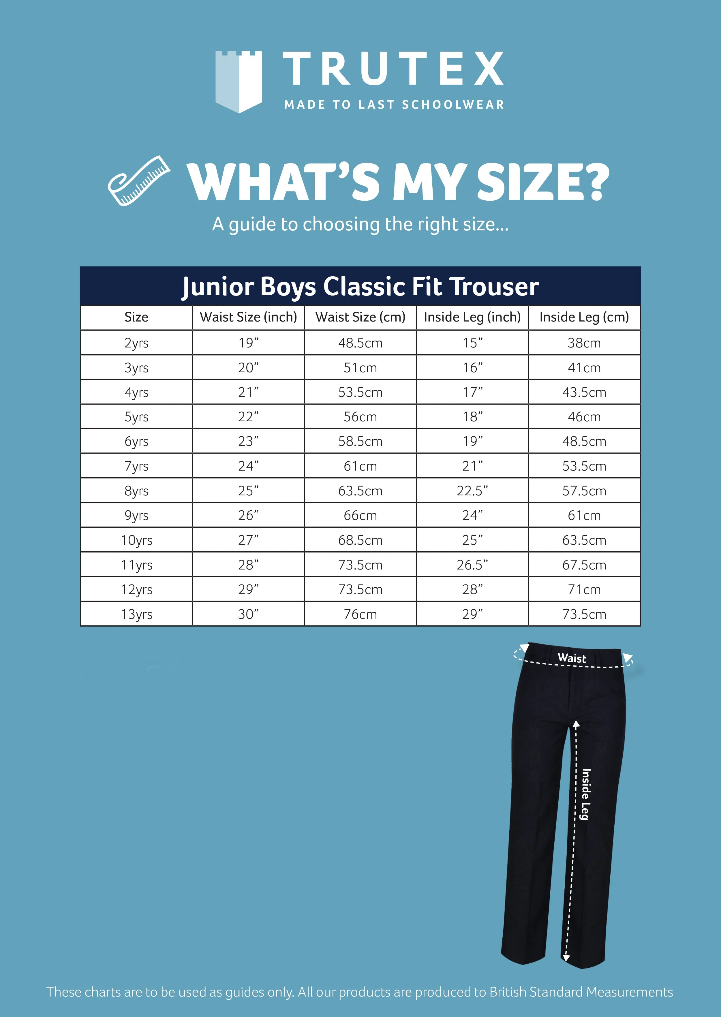 Boys Fit Junior Black Trousers