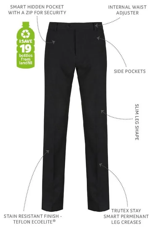 Boys Slim Leg Trouser Black