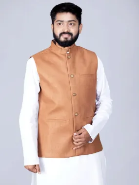 Brown Handwoven Cotton Modi Jacket