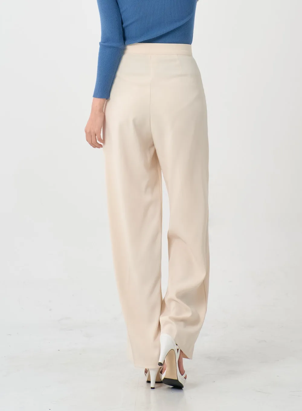 Button Wide Tailored Pants IO12