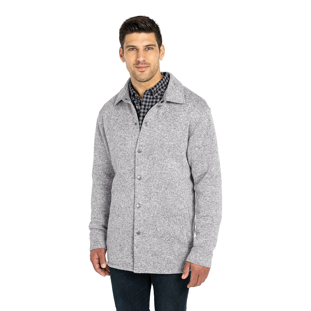 C2402 Heathered Fleece Snap Shacket